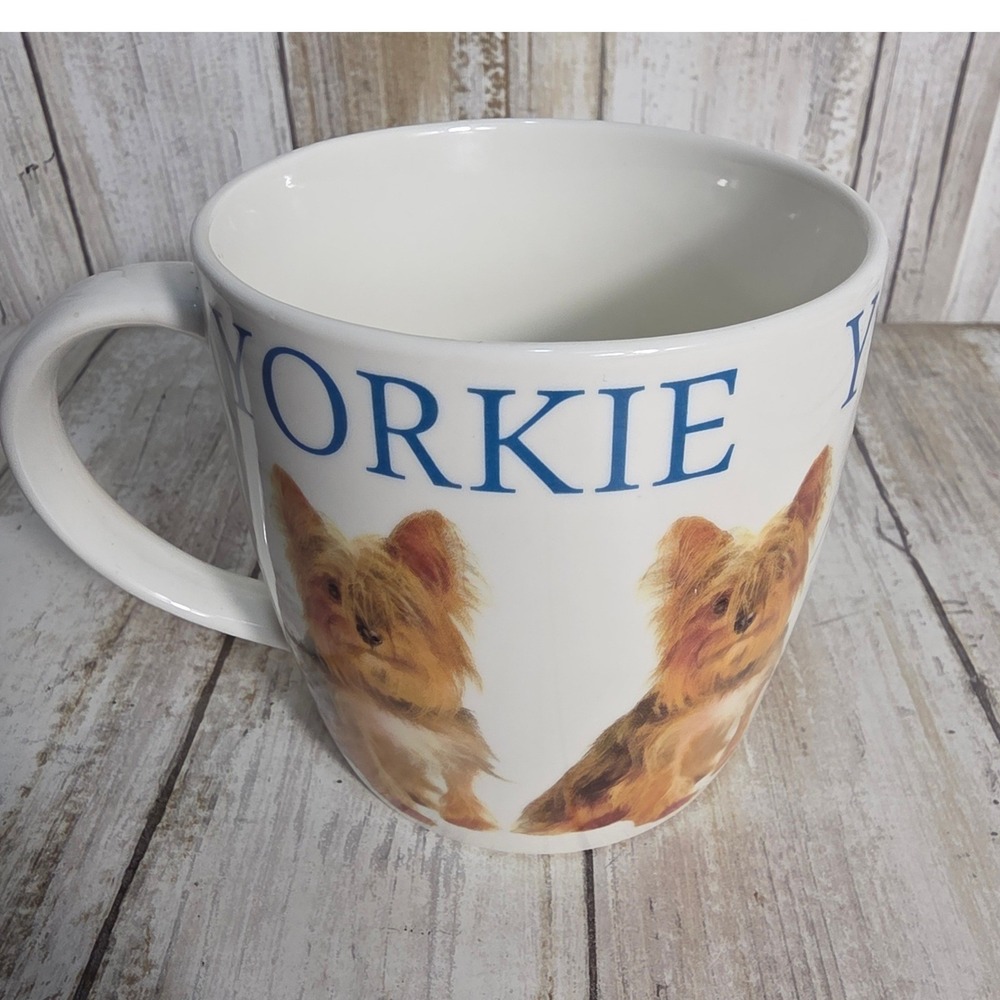 Home Essentials Yorkie Coffee Mug White Ceramic Yorkshire Terrier Dog Large Cup - Picture 2 of 4